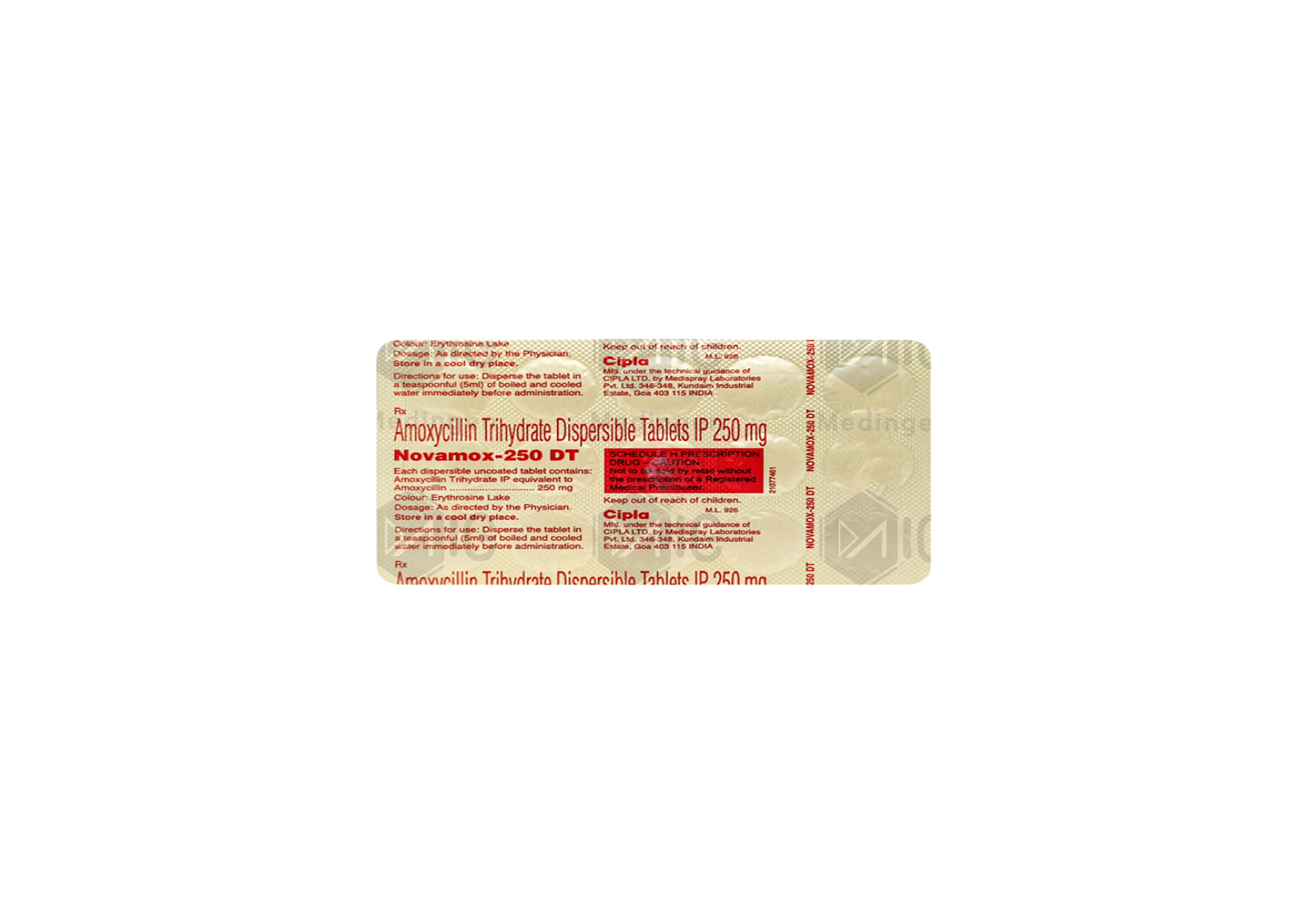 NOVAMOX DT 250MG